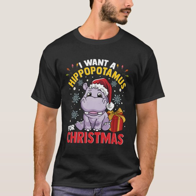 T-shirt Je Veux Un Hippopotame Pour (Devant)