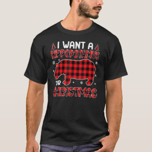 T-shirt Je Veux Un Hippopotame Pour Le Buffalo De Noël Pla