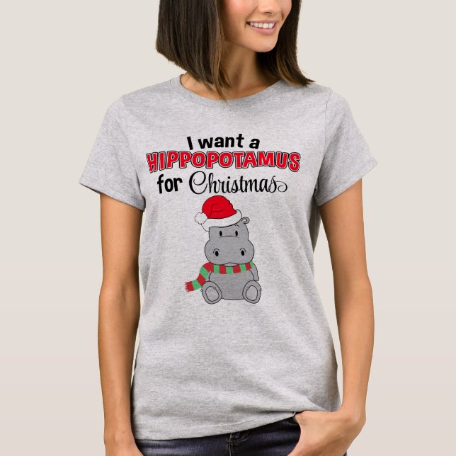 T-shirt Je Veux Un Hippopotame Pour Le Festin Amusant De N (Devant)