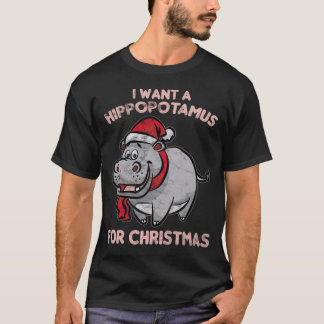T-shirt Je veux un hippopotame pour Noël