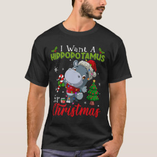 T-shirt Je Veux Un Hippopotame Pour Noël Hippo Candy Sa