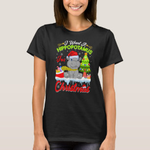 T-shirt Je Veux Un Hippopotame Pour Noël Mignonne Noël Noë