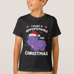 T-shirt Je veux un Hiptamus pour Noël Douces hanches