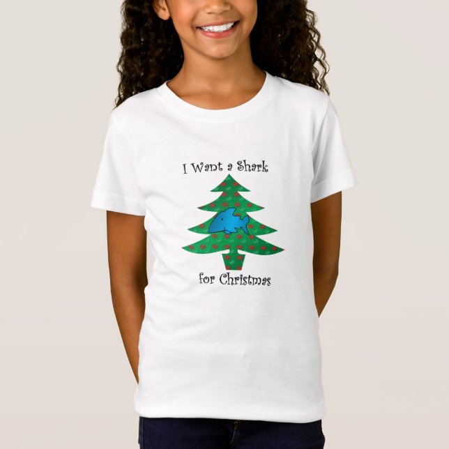 T-Shirt Je veux un requin pour Noël (Devant)