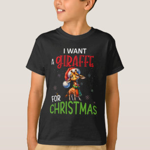 T-shirt Je Veux Une Giraffe Pour Noël Drôle Mignonne Byby