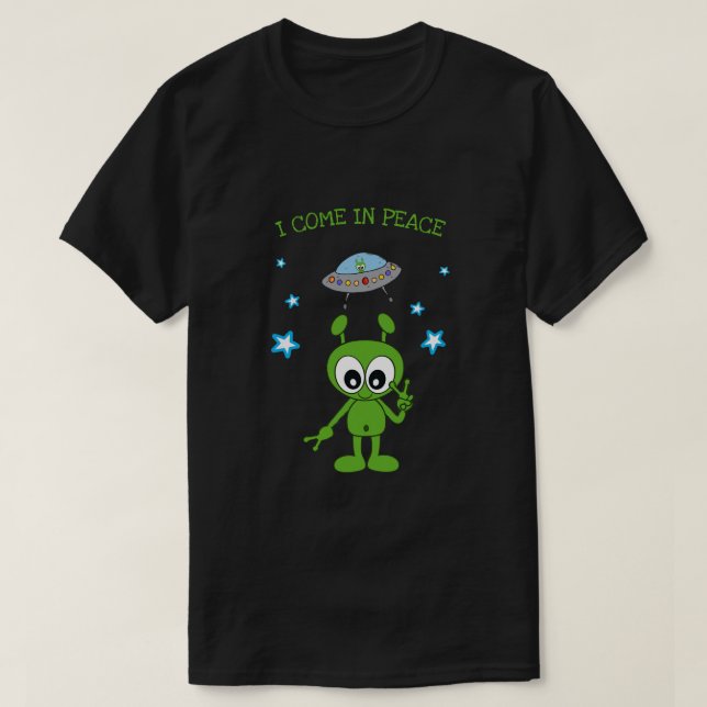 T-shirt Je viens en paix Alien vaisseau spatial Hommes (Design devant)