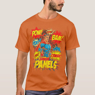 T-shirt Je vis dans des panneaux de style de bande dessiné