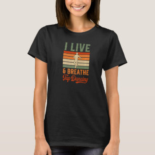 T-shirt Je Vis Et Respire Le Tap Professeur De Danse Retro
