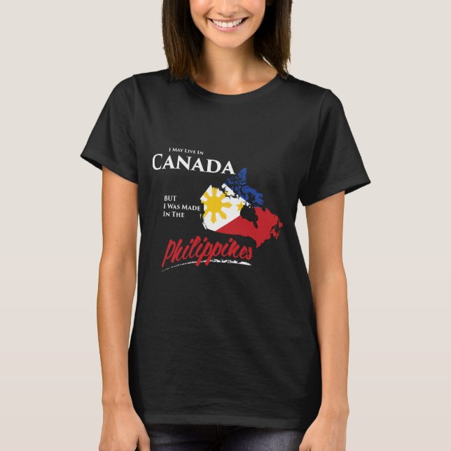 T-shirt Je Vis Peut-Être Au Canada, Mais J'Ai Été Fait Aux (Devant)