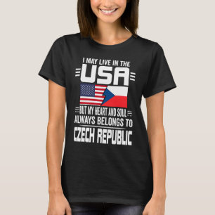 T-shirt Je Vis Peut-Être Aux États-Unis Mais Mon Coeur App