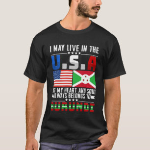 T-shirt Je Vis Peut-Être Aux États-Unis Mais Mon Coeur App