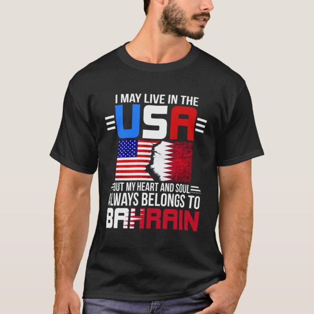 T-shirt Je Vis Peut-Être Aux États-Unis Mais Mon Coeur App (Devant)