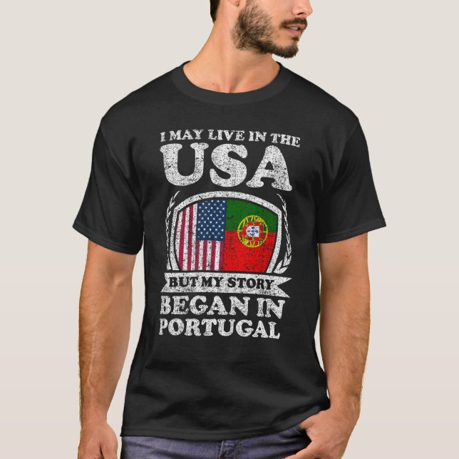 T-shirt Je Vis Peut-Être Aux États-Unis Mais Mon Histoire  (Devant)