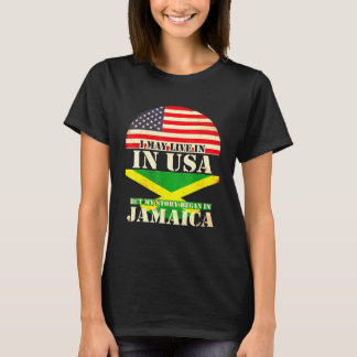T-shirt Je vis peut-être aux États-Unis mais mon histoire 