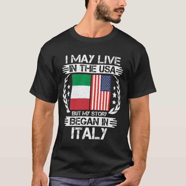 T-shirt Je Vis Peut-Être Aux États-Unis Mais Mon Histoire  (Devant)