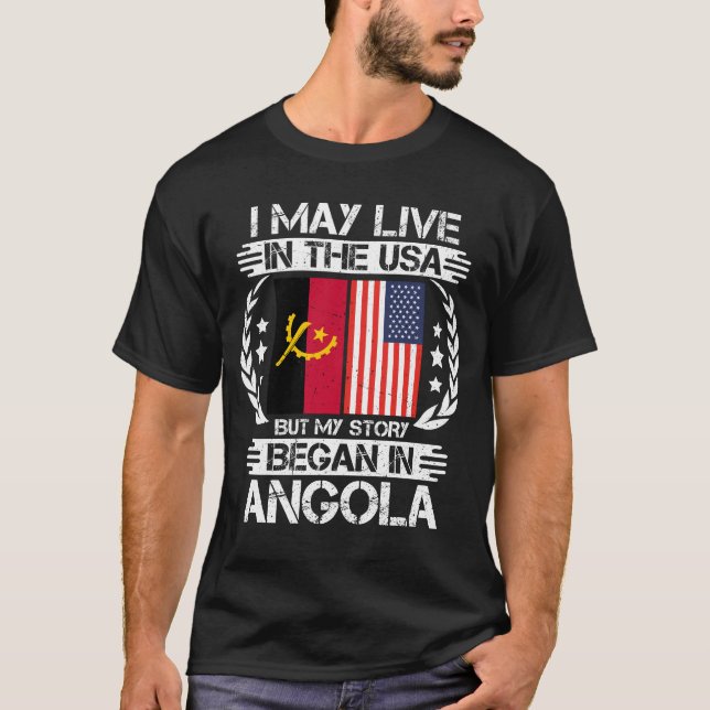 T-shirt Je Vis Peut-Être Aux États-Unis Mais Mon Histoire  (Devant)