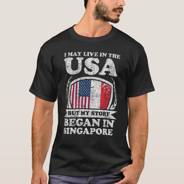 T-shirt Je Vis Peut-Être Aux États-Unis Mais Mon Histoire  (Devant)