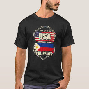 T-shirt Je Vis Peut-Être Aux Etats-Unis Mais Mon Histoire
