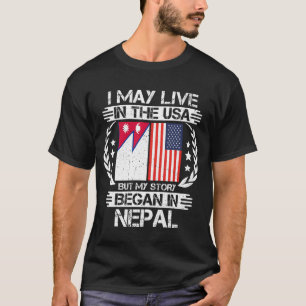 T-shirt Je Vis Peut-Être Aux États-Unis Mais Mon Histoire
