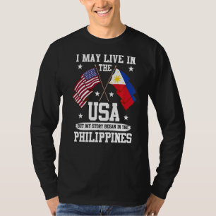 T-shirt Je Vis Peut-Être Aux Etats-Unis, Mais Mon Histoire