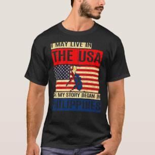 T-shirt Je Vis Peut-Être Aux Etats-Unis Mais Mon Histoire 