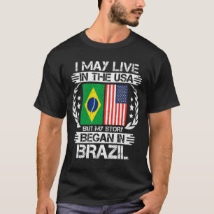 T-shirt Je Vis Peut-Être Aux États-Unis Mais Mon Histoire 