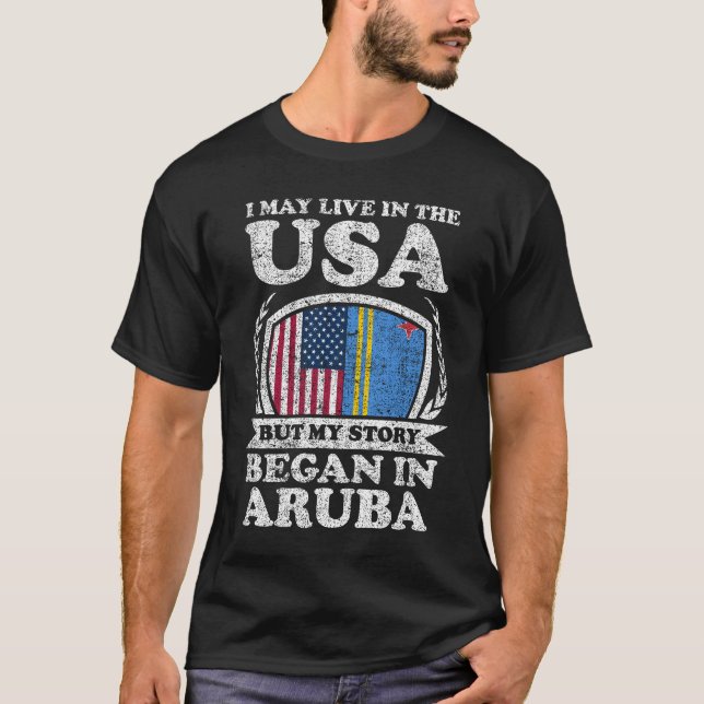 T-shirt Je Vis Peut-Être Aux États-Unis Mais Mon Histoire  (Devant)
