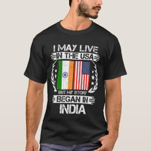 T-shirt Je Vis Peut-Être Aux États-Unis Mais Mon Histoire