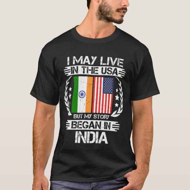 T-shirt Je Vis Peut-Être Aux États-Unis Mais Mon Histoire  (Devant)