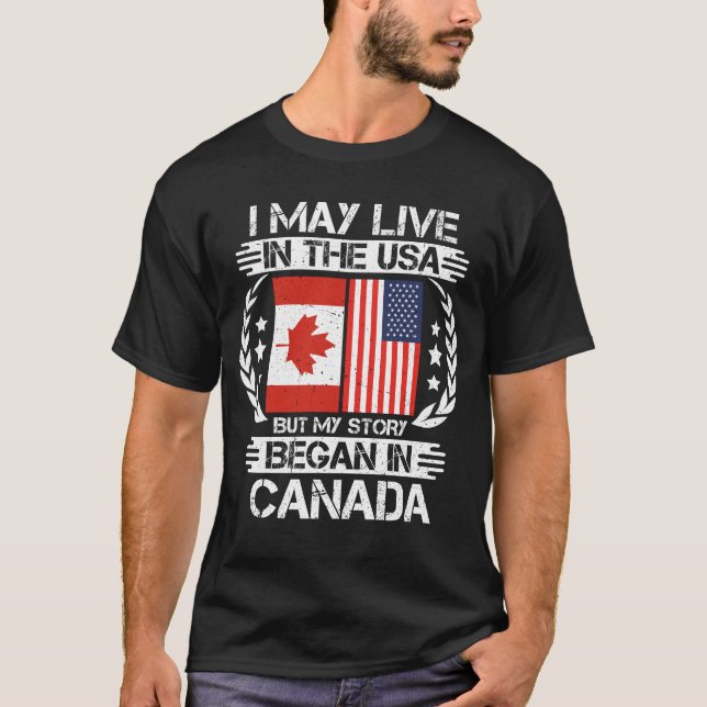 T-shirt Je Vis Peut-Être Aux États-Unis, Mais Mon Histoire (Devant)