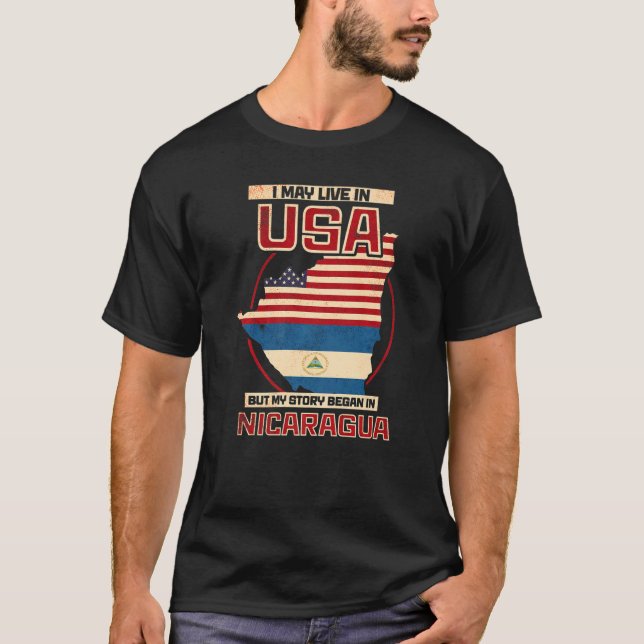 T-shirt Je Vis Peut-Être Aux Etats-Unis Mais Mon Histoire  (Devant)