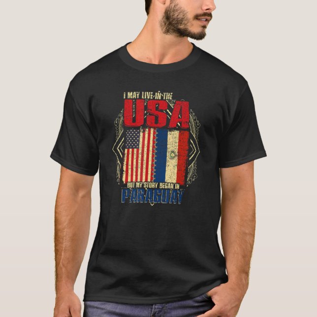 T-shirt Je Vis Peut-Être Aux Etats-Unis Mais Mon Histoire  (Devant)