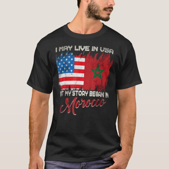 T-shirt Je Vis Peut-Être Aux Etats-Unis Mais Mon Histoire  (Devant)