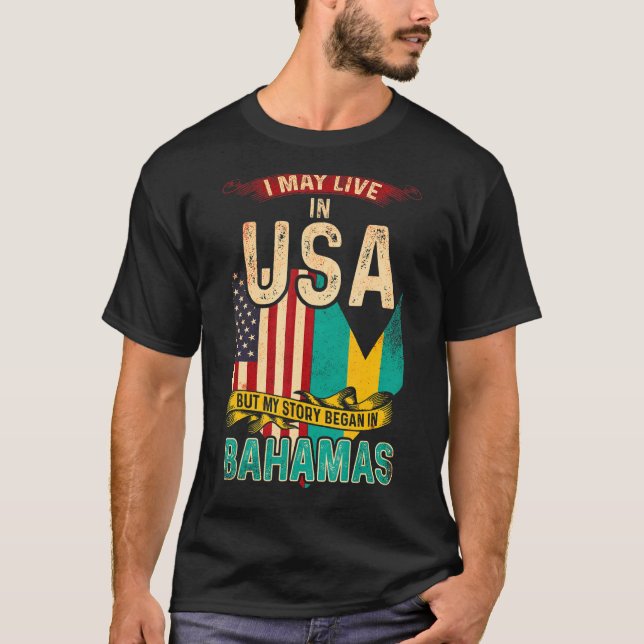 T-shirt Je Vis Peut-Être Aux Etats-Unis Mais Mon Histoire  (Devant)