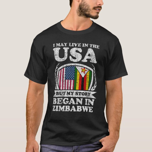 T-shirt Je Vis Peut-Être Aux États-Unis Mais Mon Histoire  (Devant)