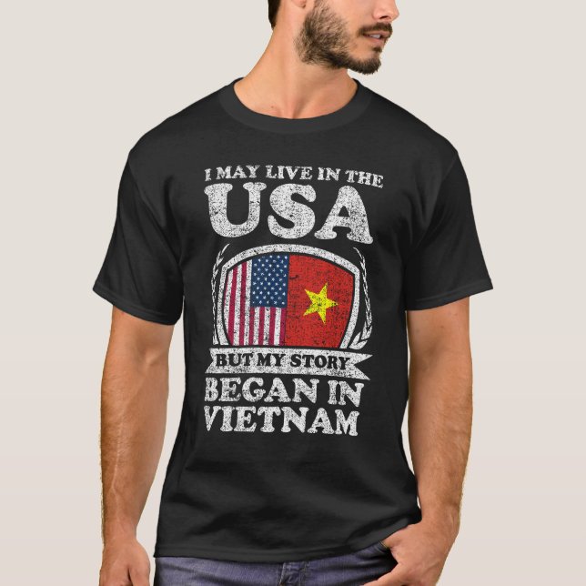 T-shirt Je Vis Peut-Être Aux États-Unis Mais Mon Histoire  (Devant)