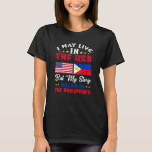 T-shirt Je Vis Peut-Être Aux États-Unis Mais Mon Histoire