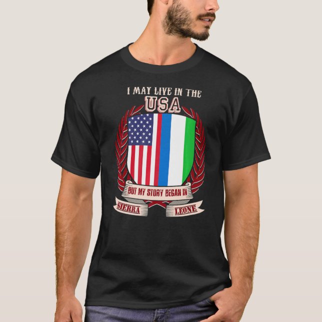 T-shirt Je Vis Peut-Être Aux Etats-Unis Mais Mon Histoire  (Devant)
