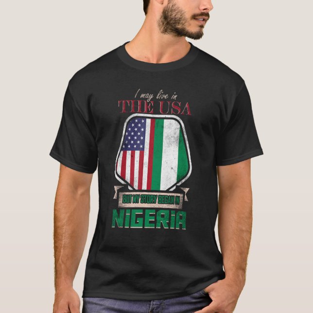 T-shirt Je Vis Peut-Être Aux Etats-Unis Mais Mon Histoire  (Devant)