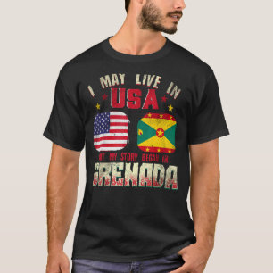 T-shirt Je Vis Peut-Être Aux Etats-Unis Mais Mon Histoire 