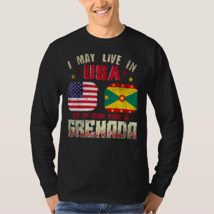T-shirt Je Vis Peut-Être Aux Etats-Unis Mais Mon Histoire 