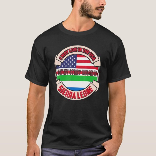 T-shirt Je Vis Peut-Être Aux Etats-Unis Mais Mon Histoire  (Devant)
