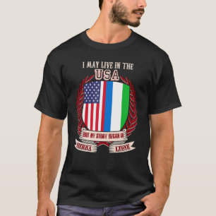 T-shirt Je Vis Peut-Être Aux Etats-Unis Mais Mon Histoire 