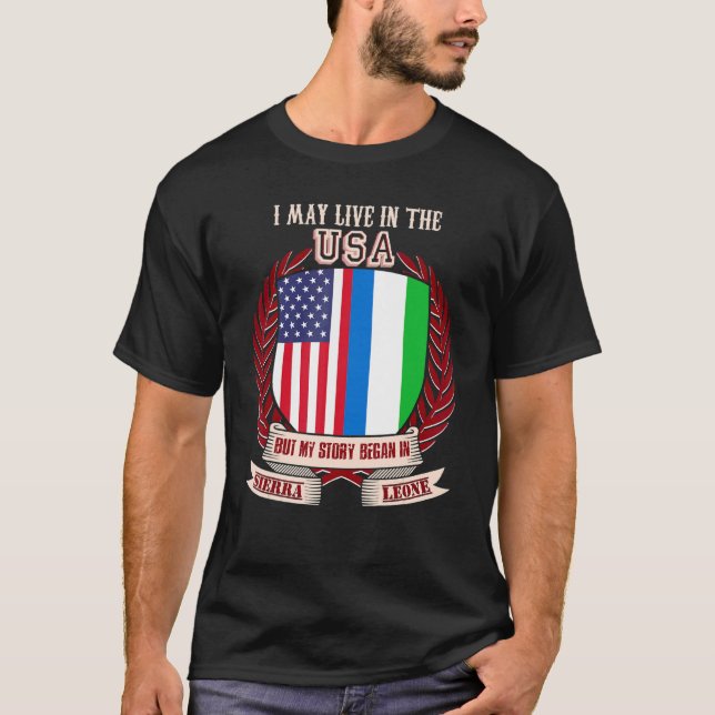 T-shirt Je Vis Peut-Être Aux Etats-Unis Mais Mon Histoire  (Devant)