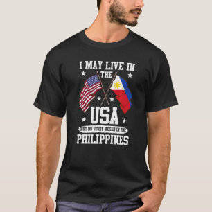 T-shirt Je Vis Peut-Être Aux Etats-Unis, Mais Mon Histoire
