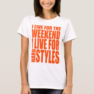 T-shirt Je vis pour le week-end (orange)