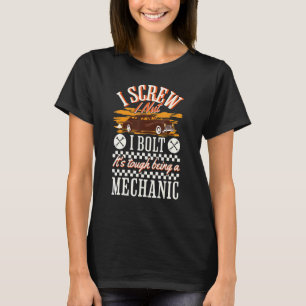T-shirt Je visse Je noix Je boulon Mécanicien Réparation O