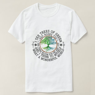 T-shirt Je vois aussi des arbres de roses rouges vertes