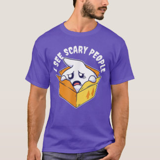 T-shirt Je Vois Des Gens Effrayants Mignons Fantôme Drôle