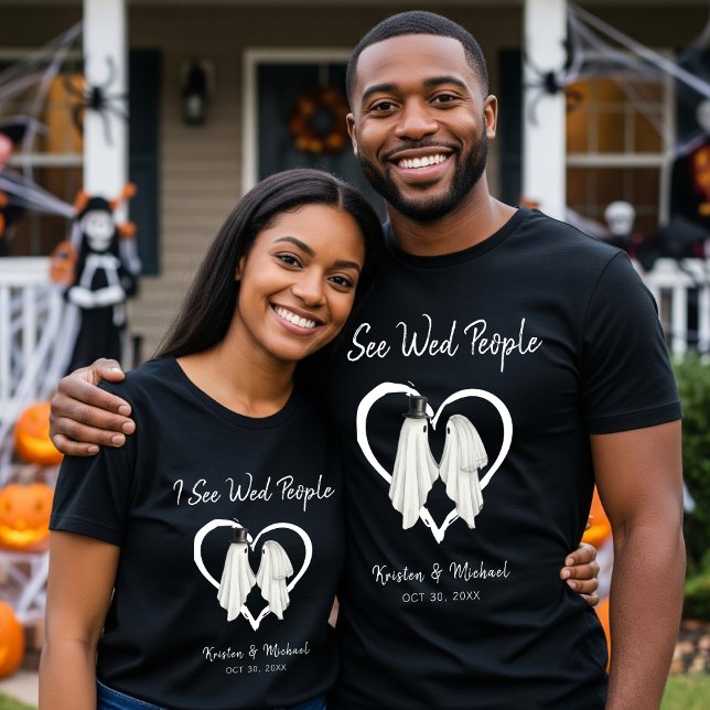T-shirt Je Vois Des Gens Occidentaux Ghost Couple Mariage  (I See Wed People Ghost Halloween Wedding T-Shirt
)